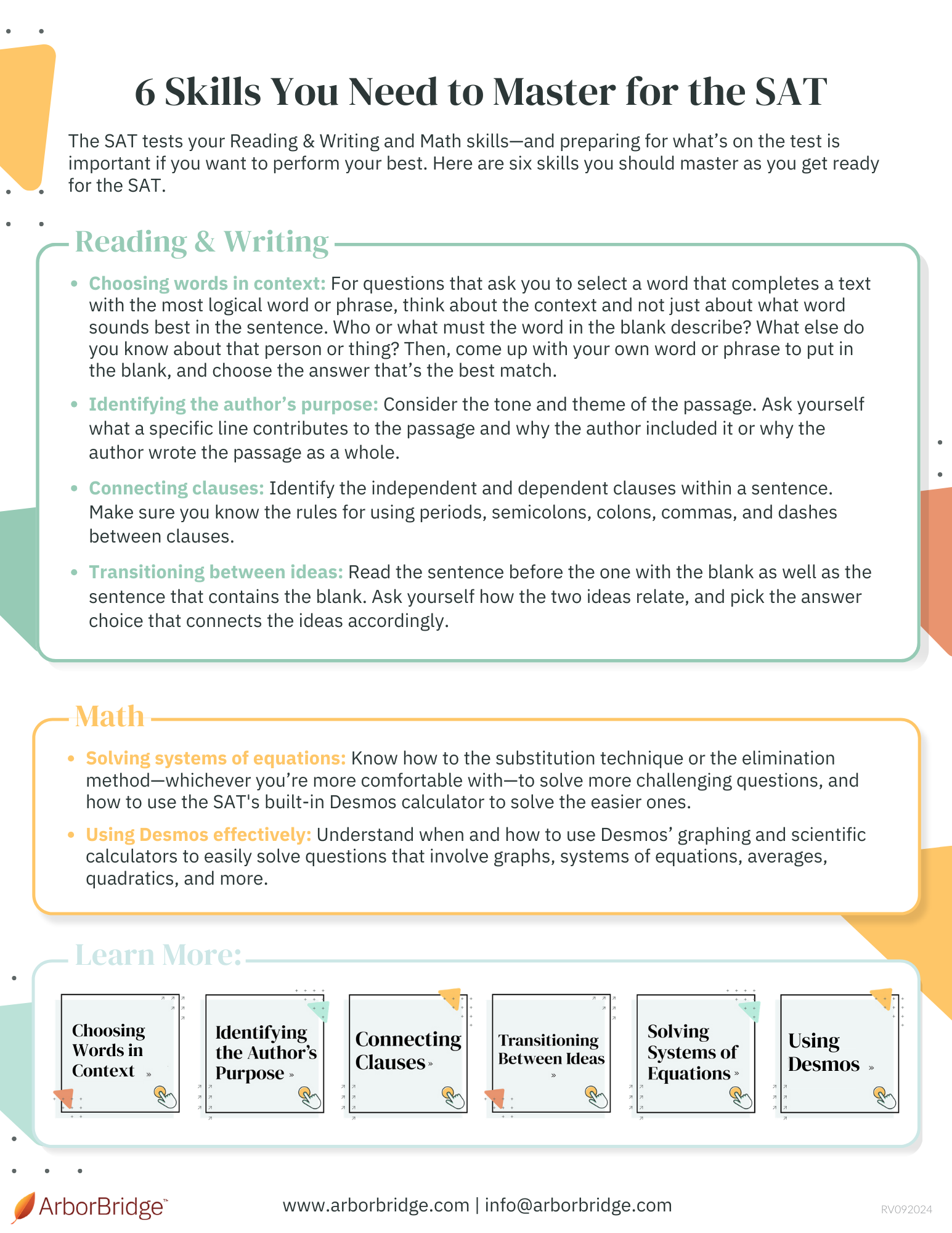 6 skills you need to master for the SAT