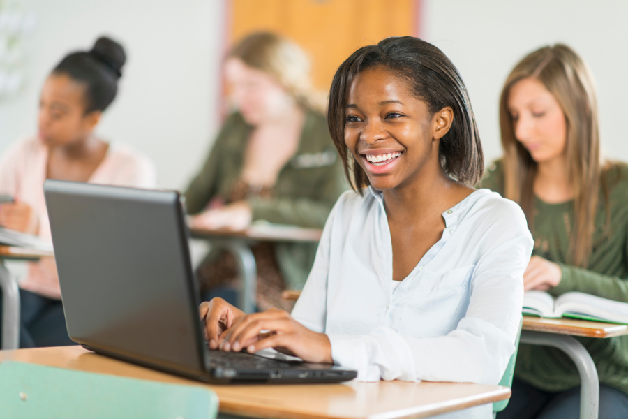 student with laptop