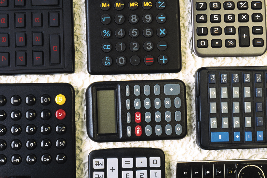 What types of calculators are allowed on the ACT, SAT, and PSAT?